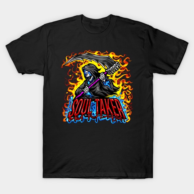 Flaming Soul Taker T-Shirt by Shawnsonart